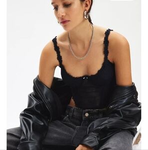 Urban Outfitters NWT Black Lace Trim Camisole Corset